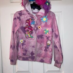 Dreamworks Pink Tie-Dye Kids Hoodie with Fun Characters
